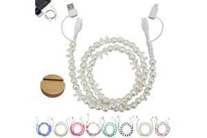 Beaded Charging Cord 4 in 1, Beaded Charging Cords, Prevents Pets from Chewing Fast Charger Cable, Hand-Colored Pearl Dazzle 