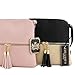 Lightweight Medium Crossbody Bag with Tassel Khaki