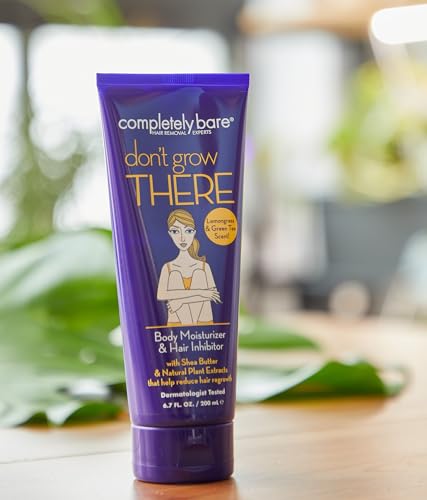 Completely Bare don't grow THERE Body Moisturizer & Hair Inhibitor - Shea Butter & Hair Minimizers 6.7 FL OZ