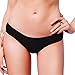 CROSS1946 Sexy Women's Bikini Thong Bottom Brazilian V Cheeky Ruched Semi Swimsuit XL Black