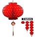 zhumutang Red Lantern 10 inches Waterproof for Festival & Celebration,Set of 10. (1) (RED)