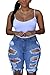 Dokotoo Womens Casual Denim Destroyed Bermuda Shorts Jeans XX-Large Blue