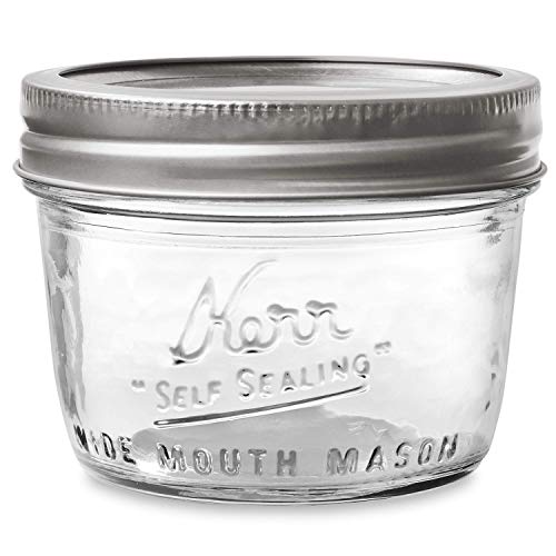 Kerr Wide Mouth Half-Pint Glass Mason Jars 8-Ounces with Lids and Bands 12-Count per Case (1-Case)