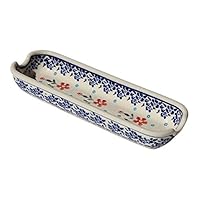 Polish Pottery Corn-on-the-cob Dish From Zaklady Ceramiczne Boleslawiec 1517-964 Traditional Pattern, Dimensions: Length: 8.75