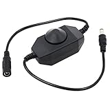 ESUMIC&reg; Dimmer for LED Strips lights LED Ribbon With DC plug Jack (PWM Black)