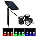 ABEDOE Set of 3 Solar Powered Outdoor Spotlight RGB Color Changing Waterproof Underwater Submersible Lamps