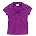 unik Girl's Uniform V-Neck Collar Shirt Short Sleeve Great for School Burgundy Navy White Sky Blue Green Purple Yellow Red