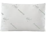 Home With Comfort Bamboo Pillow-Hotel Quality Pillow with Cool Bamboo Cover-Fiber Filled in the USA (Queen)