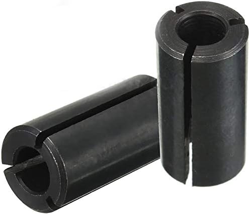 1/2" to 1/4" Router Collet Reduction Sleeve Tool Bit - A3 Carbon Steel Black