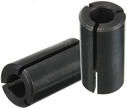 1/2" to 1/4" Router Collet Reduction Sleeve Tool Bit - A3 Carbon Steel Black