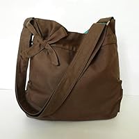 Virine Brown shoulder bag, cross body bag, messenger bag, everyday bag, handbag, travel bag, tote, bow, women - ANNIE