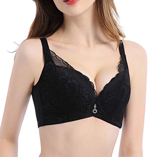 TIFENNY Underclothes Bras for Woman No Steel Rim Sexy an Comfortable Lace Low Opening Shoulder Strap Underwear