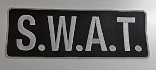 SWAT Police Officer Large Uniform Shirt Jacket Back Patch Emblem 11" x 4" w/ 3" High GRAY letters on BLACK