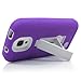 Galaxy S4 Case, MagicMobile® Hybrid Shockproof Impact Protective Case for Galaxy S4 [Purple - White] Hard Plastic Soft Rugged Rubber Silicone Armor Defender Heavy Duty Galaxy S4 Case with Kickstand