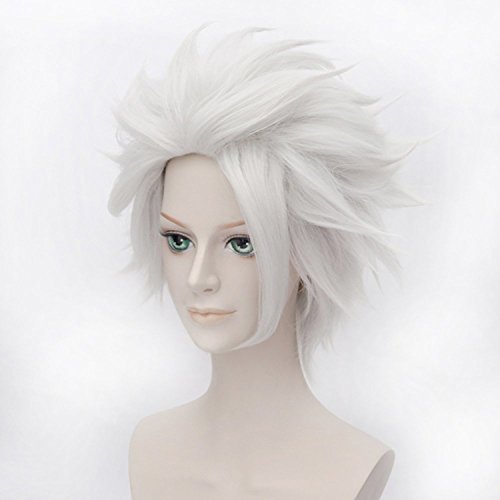 Anogol Hair Cap+ Layered Silver Bleach Cosplay Wig Hitsugaya Toushirou DM-509 - Image 3