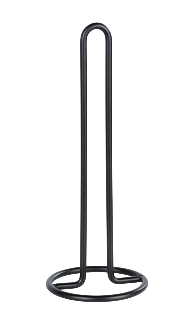 WENKO Sopalin Door, Kitchen Towel Holder, Vertical Black, Height 33 cm