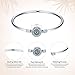 BAMOER 925 Sterling Silver Lucky Blue Evil Eye Bracelet Bangle with Sparkling Cubic Zirconia for Women Evil Eye Bangle 6.7inch