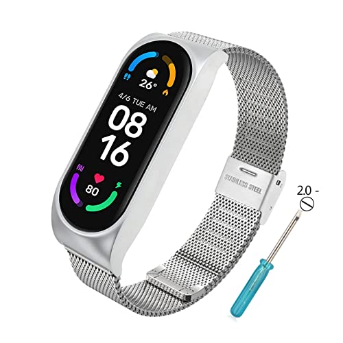 HYYT Bands Replacement for Xiaomi Mi Band Stainless Steel Watch