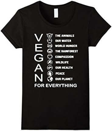 Women's Vegan For Everything T-Shirt Large Black