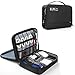 Electronics Organizer, Vivefox Double Layer Travel Bag Accessories Cable Organizer for Cords, USB Cable, SD Cards, Hard Drive, Power Bank, E-Book Kindle, iPad and More (Large, Black)