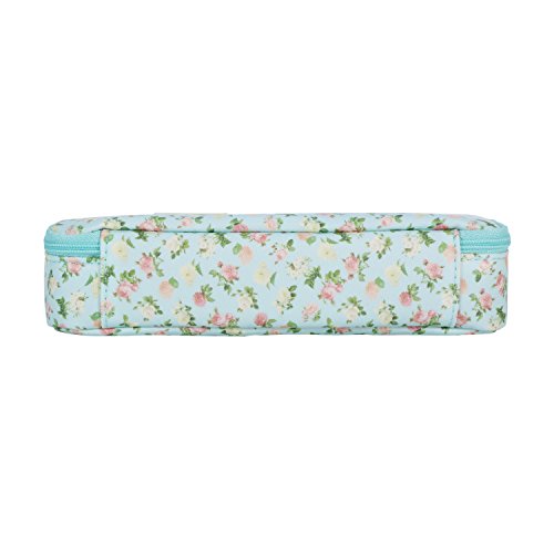 Cute Pencil Case For Girls Women,UBaymax Multifunction Waterproof High Capacity Floral Stationery Organizer Pen Pouch Makeup Bag Light Blue