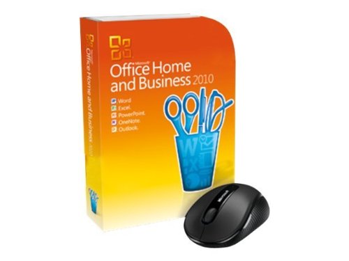 Microsoft Office 2010 Home and Business 32/64-bit With MS Wireless Mobile Mouse 4000 - Complete Product - 1 PC, 1 Portable Device of the Same User