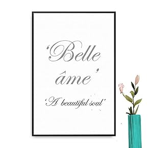 Framed Canvas Wall Art for Living Room, Bedroom French Quotes Canvas Prints for Modern Home Decoration Ready to Hang - 16"x24" inches