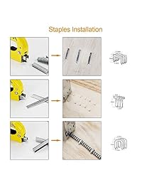 Pistola de grapas, 3 en 1 Pistola de clavos manual con 1800 grapas   Pistola resistente para tapicería, material de fijación, decoración, carpintería, muebles