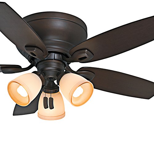 Casablanca Fan 44 inch Maiden Bronze Finish Low Profile Ceiling Fan with Smoked Walnut/Walnut Reversible Veneer Blades and Light Kit (Certified Refurbished) - Thumbnail 6