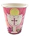 Amscan Pink First Communion Paper Cups for Religious Party Hot and Cold Beverage, Pink, 9 oz