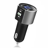 Bluetooth FM Transmitter,MQOUNY Bluetooth Receiver MP3 Player Wireless In-Car Stereo Radio Adapter Car Kit Hands Free Calling, Dual USB Ports Quick Car Charge 5V/2.4A & 1A (Black)