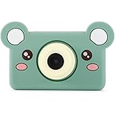 kiimento Kids Digital Camera, Toddler Camera for Boys Girls, Bear Design | Toddler camera for boys &amp; girls ages 3-6: kids digital camera, 24MP photos, HD video, filters &amp; 8GB card included