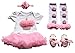 YiZYiF Newborn Toddler Baby Girls Party Dress 4 Pieces Outfits with Headband Set