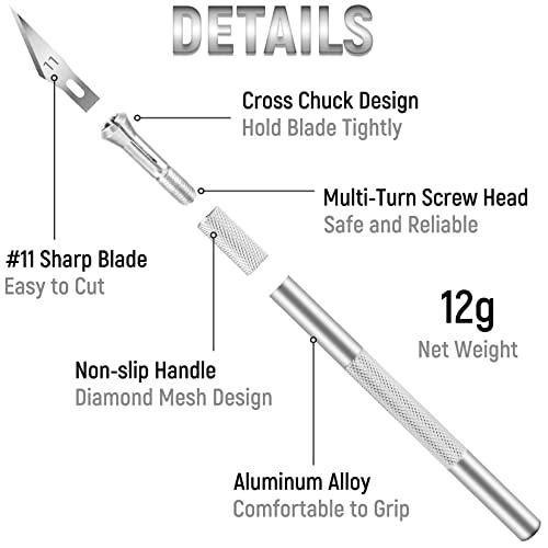 Jetmore 10 Pack Exacto Knife, Stainless Steel Exacto Knife Set, Sharp