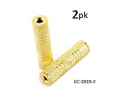 CablesOnline, 2-PACK 3.5mm TRS Stereo Metal Barrel Connector F/F Coupler Gender Changer, Gold, GC-202B-2