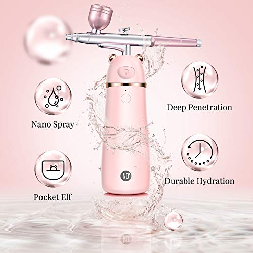 EUPH Makeup Airbrush Set, Rechargeable Handhold Cordless Mini Multi-purpose Airbrush Compressor for Deep Moisturizing Face Spa Paint Salon Tattoo Nail Art Cake Decoration Coloring
