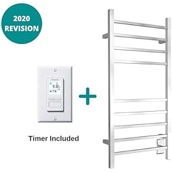Warmlyyours 10 Bar Metropolitan Towel Warmer Hardwired Polished Stainless Steel