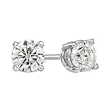925 Sterling Silver 0.5 tcw Basket Setting 4MM Clear Round CZ Cubic Zirconia Nickel Free Stud Earrings