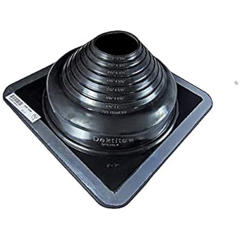 Dektite Premium #4 Black EPDM Metal Roof Pipe Flashing, Square Base, Pipe OD 3