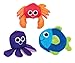 Sassy Soft Swimmers Animal Characters Bath Toy, 6 Pack includes 2 each of Crab, Fish, and Octopus
