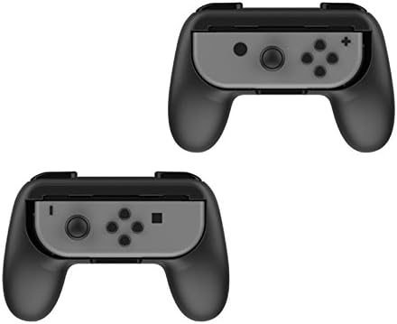 WOLSEN 2 Pack,Joy-Con Grips, Wear-resistant Skins Joy-con Handle for Nintendo Switch (Black)