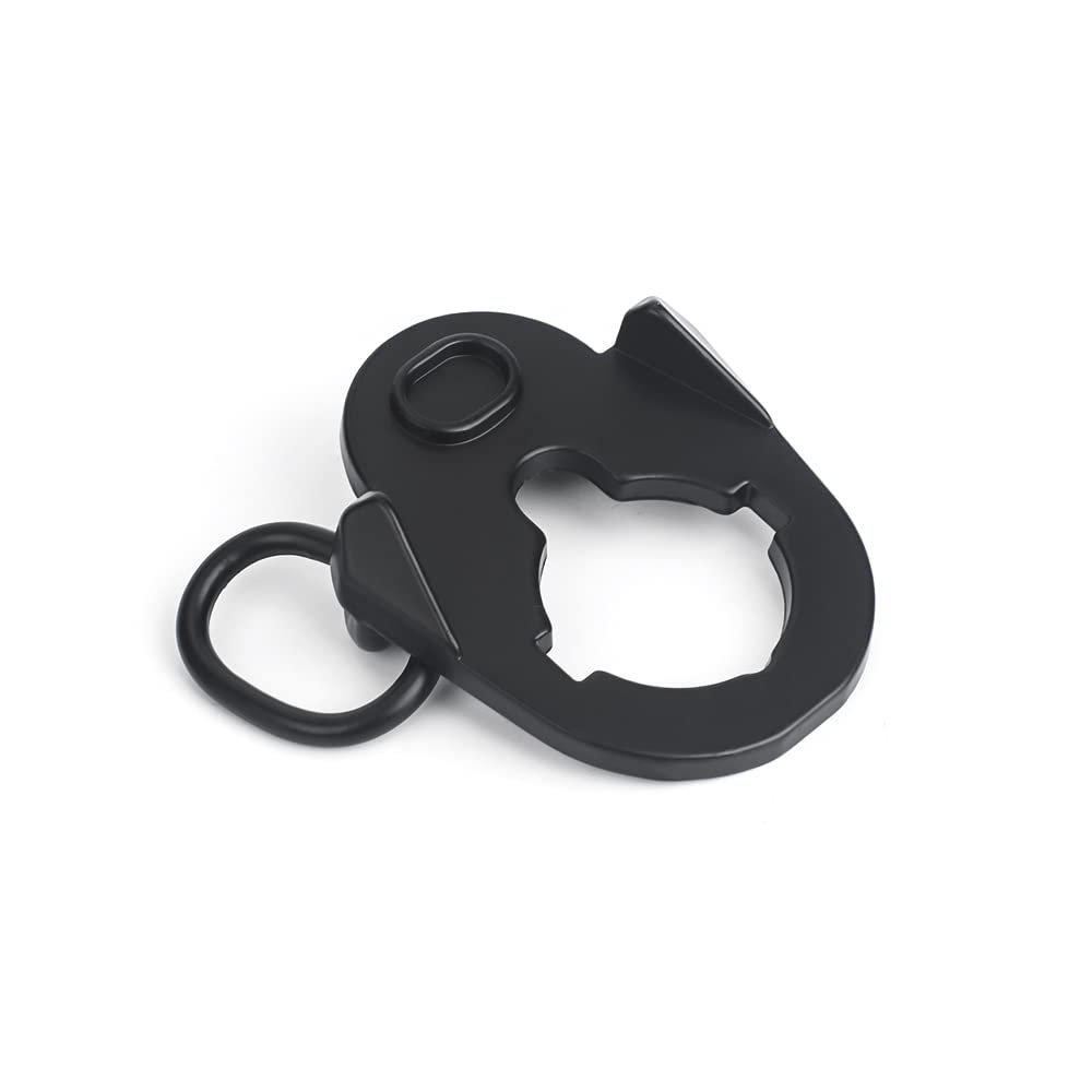 QIRUIMY Tactical ASP Sling Adapter,Metal AEG Strap Sling Loop Gun Accessories for Airsoft AR15 M4 / M16 End Plate rod (Black)