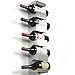 Stainless Steel Wine Rack - Wide Multi Bottle Holder with Top Shelf Section - Modern Art Design - Wall Mount (Holds 5 Bottles)
