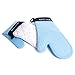 Silicone Oven Mitts Heat Resistant 500 Degrees - 2 Extra Long Silicone Oven Mitt Pot Holders - Food Safe Oven Gloves - BPA Free - Soft Inner Lining - (Blue) - Frux Sili Mitts