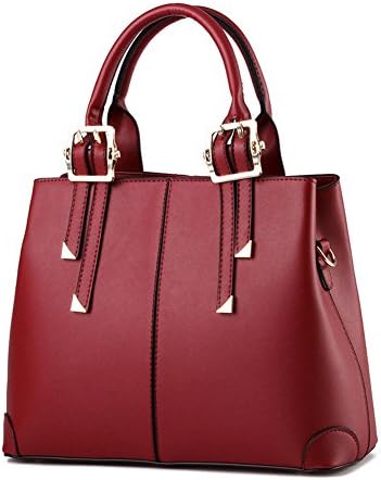 HeyKiss Lady Euroupe and America Temperament Fashion Simple Handbag(Dark Red)