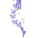 Soledi Creative Crystal Butterfly Mobile Wind Chime Bell Garden Ornament Lucky Gift Yard Garden Living Hanging Decor Art Purple