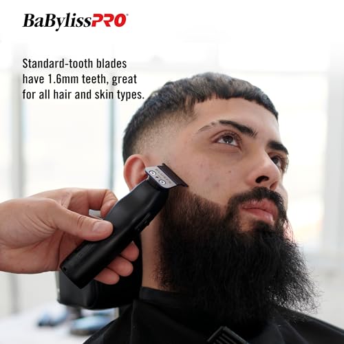 BaBylissPRO Standard-Tooth Trimmer Blade, Ultra-thin blue T-blade for TRIMMERS