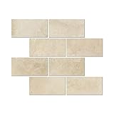 Ivory (Light) Travertine 3 X 6 Subway Field Tile, Filled & Honed