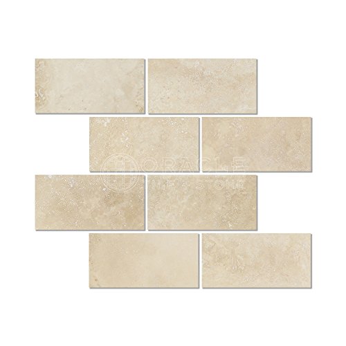 Ivory (Light) Travertine 3 X 6 Subway Field Tile, Filled & Honed