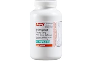 RUGBY LABORATORIES Rugby Stimulant Laxative Plus Stool Softener - Docusate Sodium, 50 mg - Sennosides, 8.6 mg - 1000 Tablets